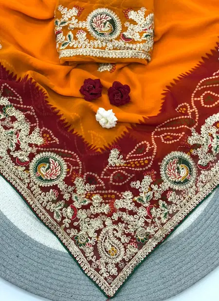 Jk Jaipruri Gerorrget Bandhej Fancy Sarees Wholesale Market In Surat With Price